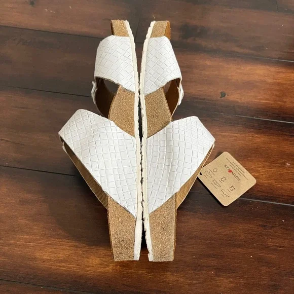 New Haflinger Men Bio Andrea Sandals White Intreccio Leather size EU 46 Comfort - Picture 9 of 11